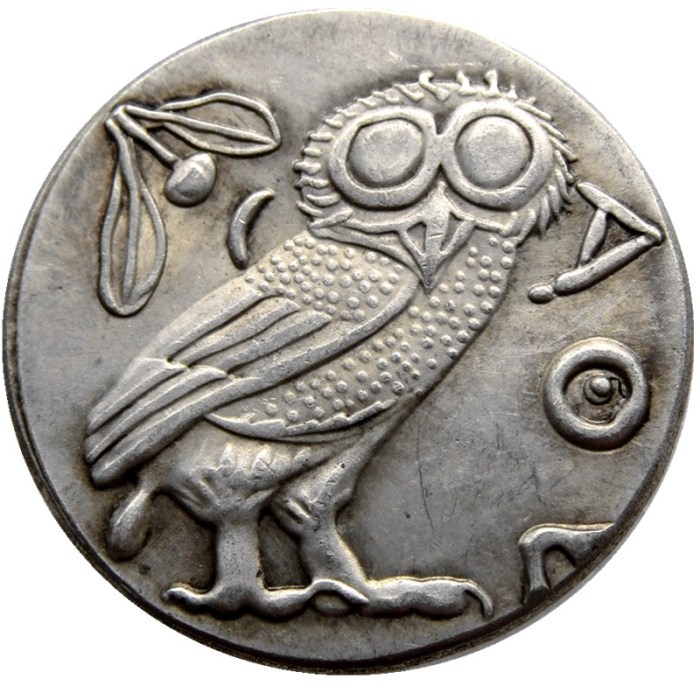 G(04)Ancient Athens Greek Silver Drachm - Atena Greece Silver Plated copy coin