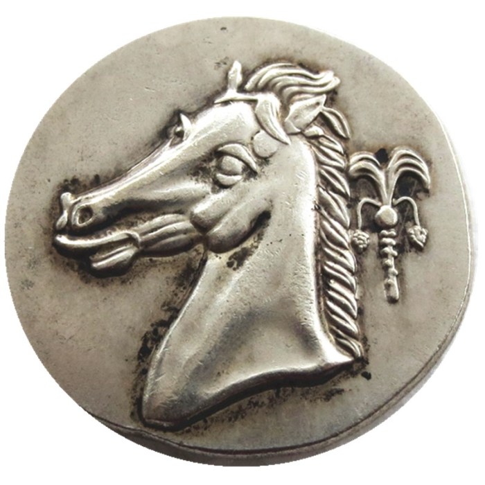 G(22)SICULO-PUNIC,Carthage,310 BC Tetradrachm Arethusa Silver Plated Copy Coin