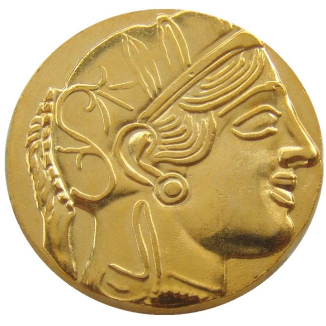 G(04)Ancient Athens Greek gold Drachm - Atena Greece Gold Plated copy coins