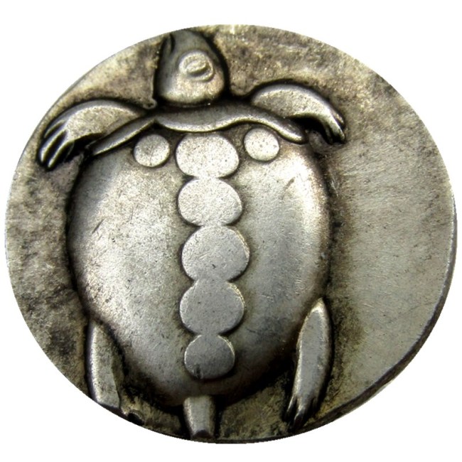 G(13)Rare Ancient Greek Silver Stater Coin from Aegina - 480 BC Silver Plated copy coins