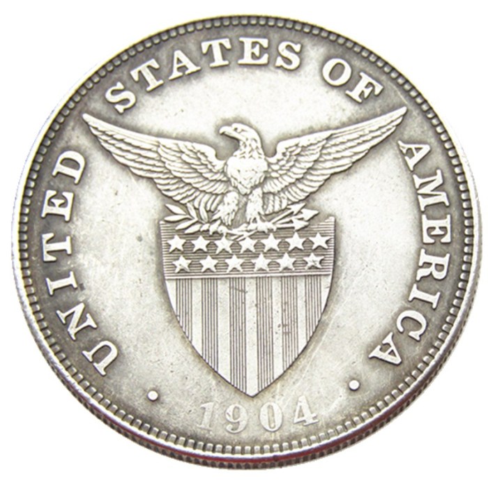PHILIPPINES 1 Peso 1904 Crown Silver Plated copy coins