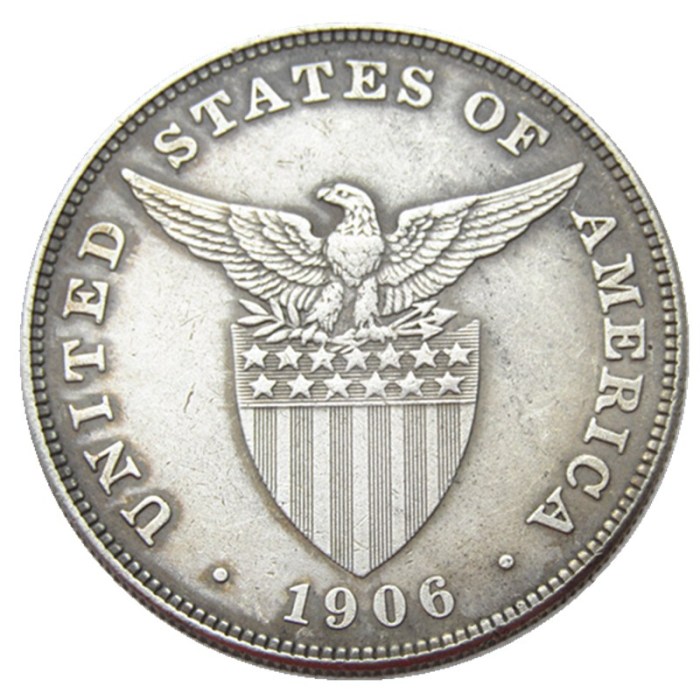 PHILIPPINES 1 Peso 1906 Crown Silver Plated copy coins