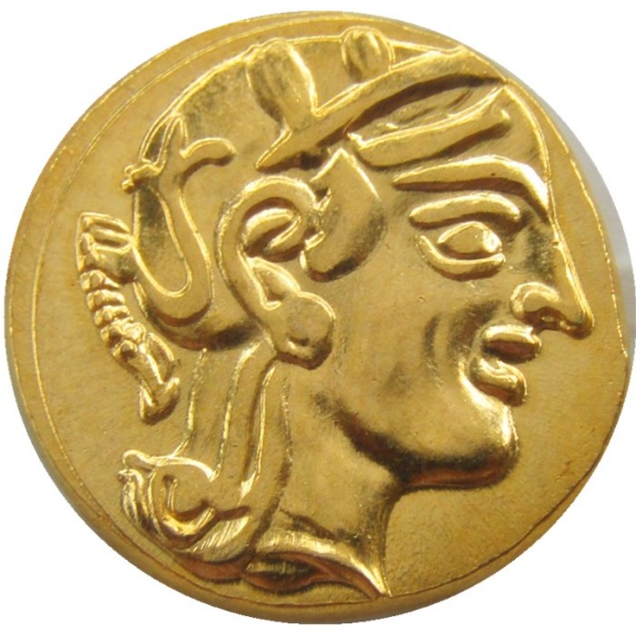 G(02)Ancient Athens Greek gold Drachm - Atena Greece Owl Drachma Gold Plated copy coins