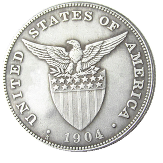 PHILIPPINES 0.5 Peso 1904 Crown Silver Plated copy coins