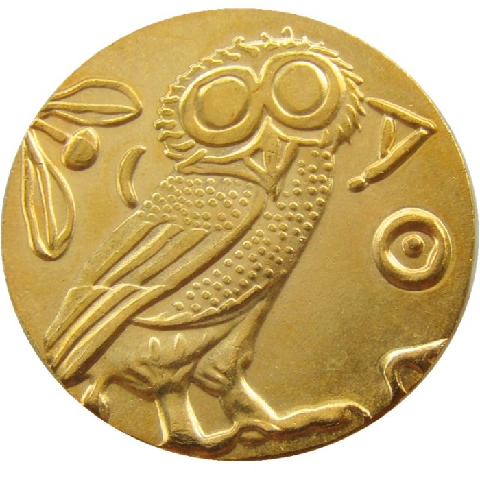 G(04)Ancient Athens Greek gold Drachm - Atena Greece Gold Plated copy coins