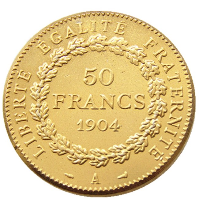 France 1904A 50 Francs Gold Plated Copy Coin