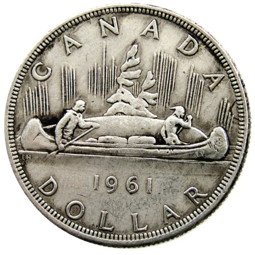 Canada 1 Dollar 1961 ELIZABETH II DEI GRATIA REGINA (1st portrait) Canadian Dollar Silver Plated Copy Coins