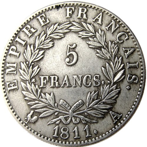 France 5 Francs 1811A-T 12pcs Different Mintmark Silver Plated Copy Coins