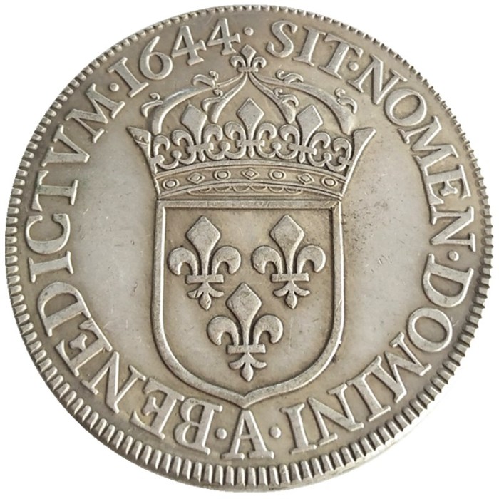 France 1 Ecu 1644 Silver Plated Copy Coins
