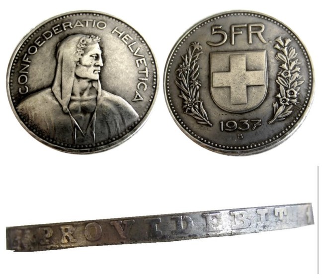 1937 Switzerland (Confederation) 5Francs（5Franken）Copy Coin(31.45mm)