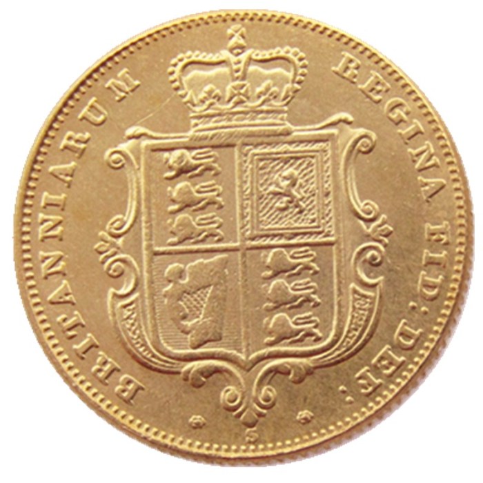 UK 1839-P-S Queen Victoria Young Head Gold Coin Very Rare Half Sovereign Die Copy Coins