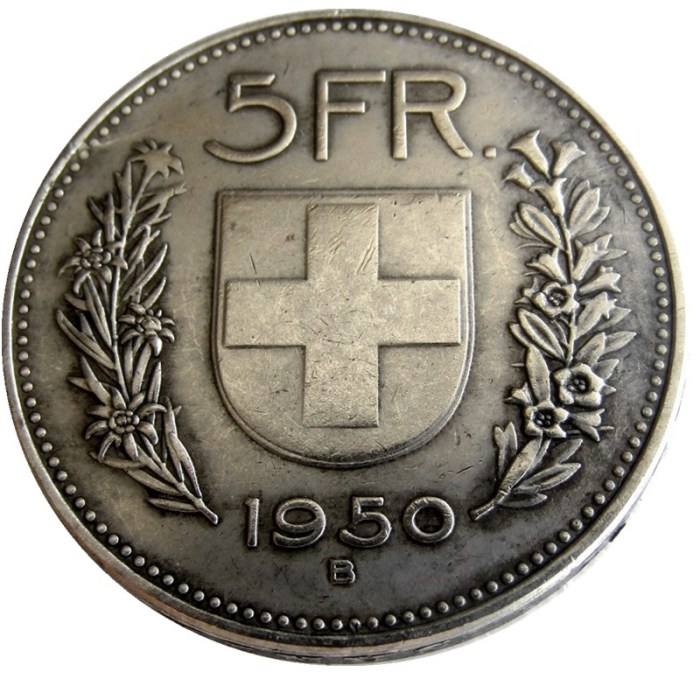 1950 Switzerland (Confederation) 5Francs（5Franken）Copy Coin(31.45mm)