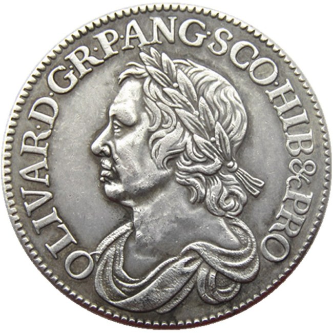 UK 1658 Great Britain 1/2 British Crown Silver Plated Copy Coins