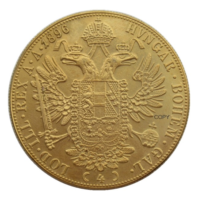 Austria 1896 Habsburg 4 Ducats - Franz Joseph I Diameter 40MM.22g Real Gold-Plated Coins COPY