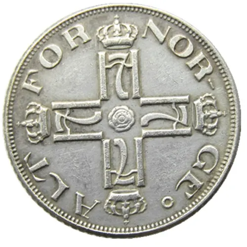 Norway 50 Øre - Haakon VII Year 1921 Silver-Plated Coin COPY