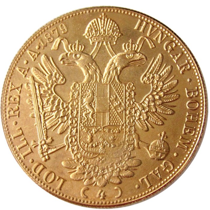 Austria 1879 Habsburg 4 Ducats - Franz Joseph I Diameter 40MM.22g Real Gold-Plated Coins COPY