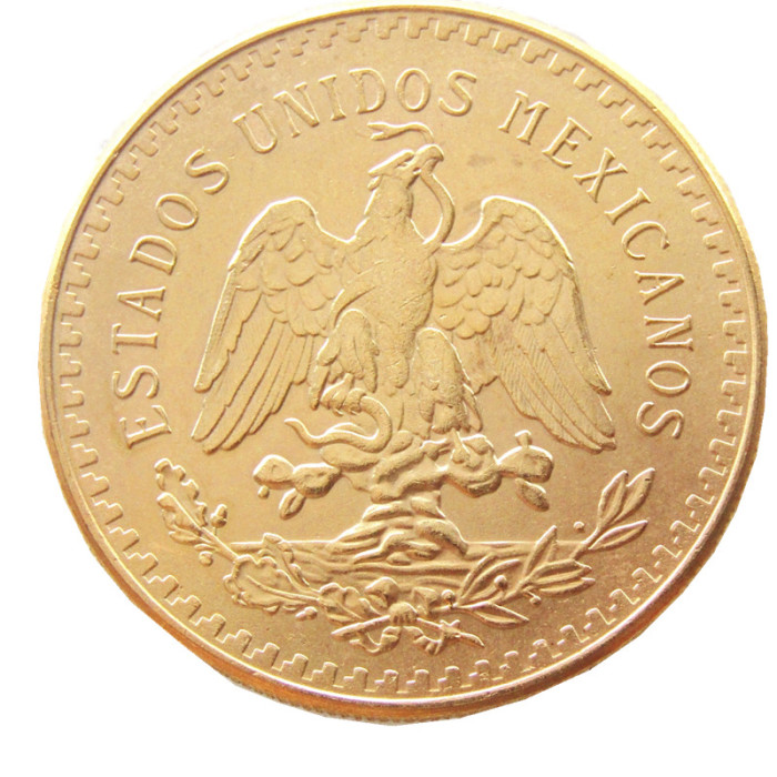 Mexico 1945 Gold Plated 50 Peso Gold Plated Copy Coin
