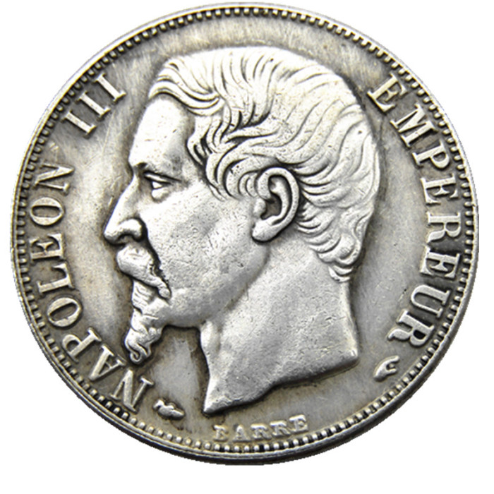 France 1855a 2Francs Silver Plated Copy Coins