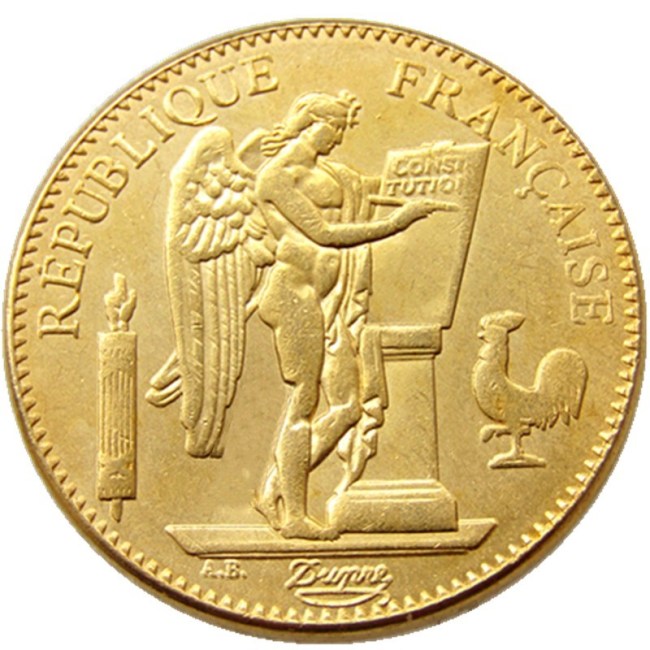 France 1878A 50 Francs Gold Plated Copy Coin