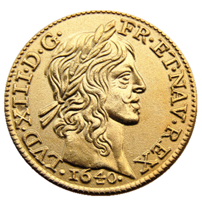 France 1640 1/2 Louis Gold Plated Copy Coins