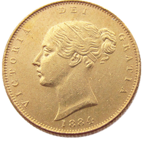 UK A Set Of(1839-1884)-P-S 25pcs Queen Victoria Young Head Gold Coin Very Rare Half Sovereign Die Copy Coins