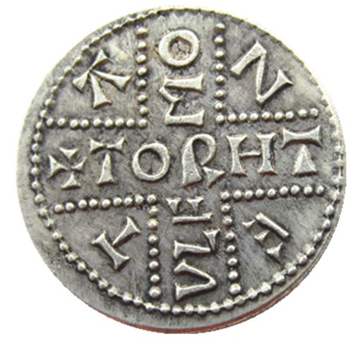 UK(01)United Kingdom 839-859 King Aethelwulf of Wesex 1Penny Silver Plated Copy Coin