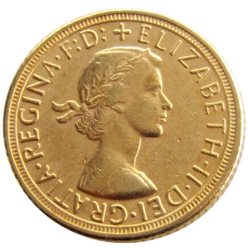 UK 1966 REGINA FD ELIZABETH II DEI GRATIA GOLD PLATED 1 SOVEREIGN (1LSD) COPY COINS