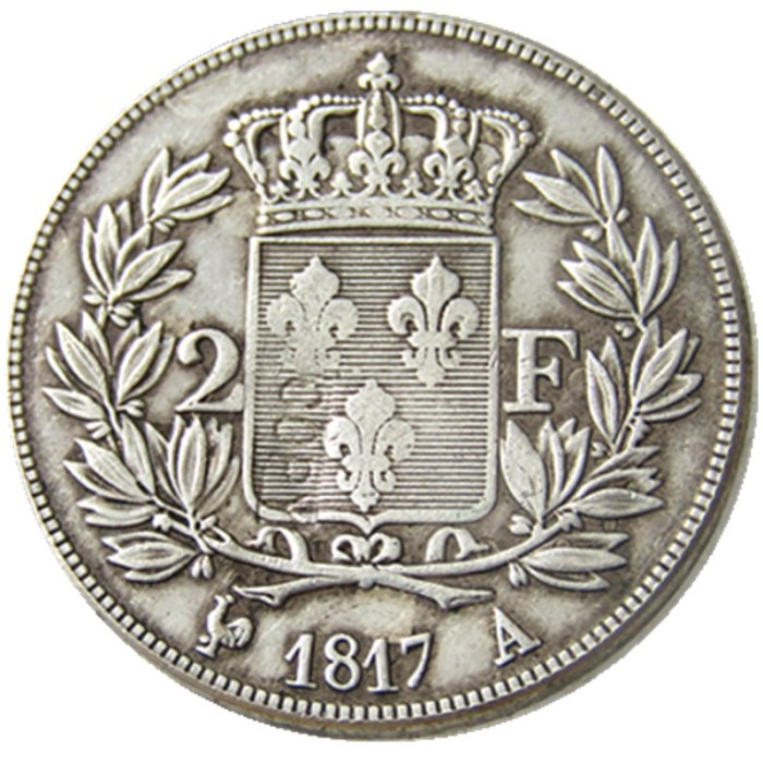France 1817A 2Francs Silver Plated Copy Coins
