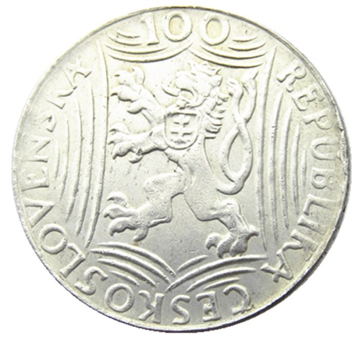 (CR05)Czechoslovakia 100 Korun 1949 Brilliant Uncirculated Silver/Nickel Plated Coin