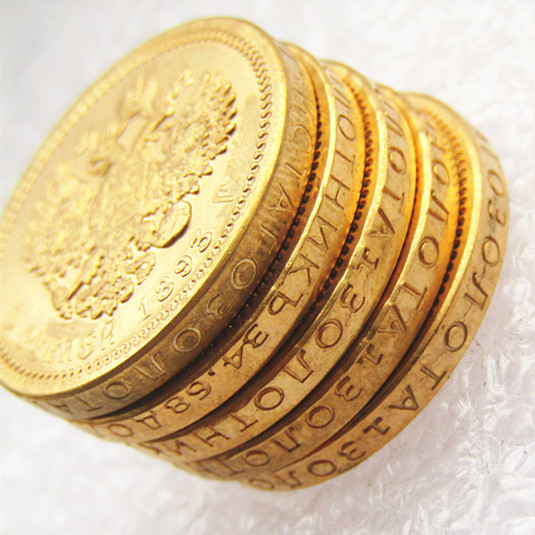 Euro 1891 Russian 5 Rubles Gold Plated Copy Coins