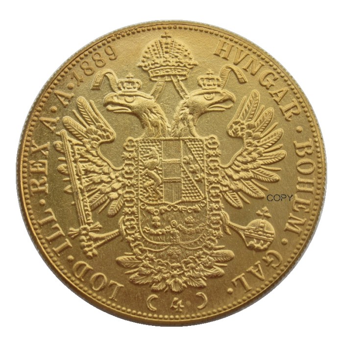 Austria 1889 Habsburg 4 Ducats - Franz Joseph I Diameter 40MM.22g Real Gold-Plated Coins COPY