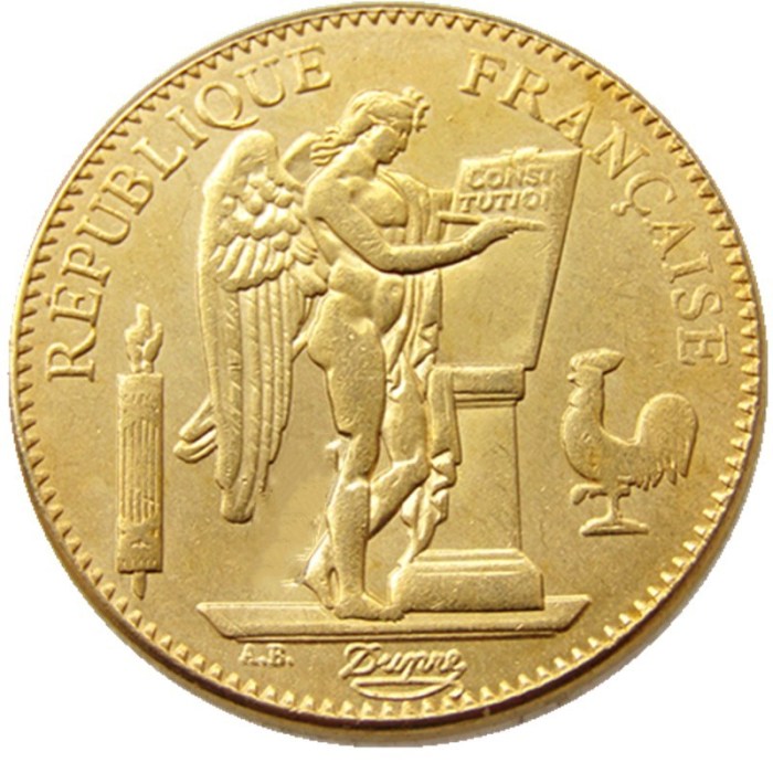 France A set of 1878 - 1906 18pcs 100 Francs Gold Plated Copy Coin