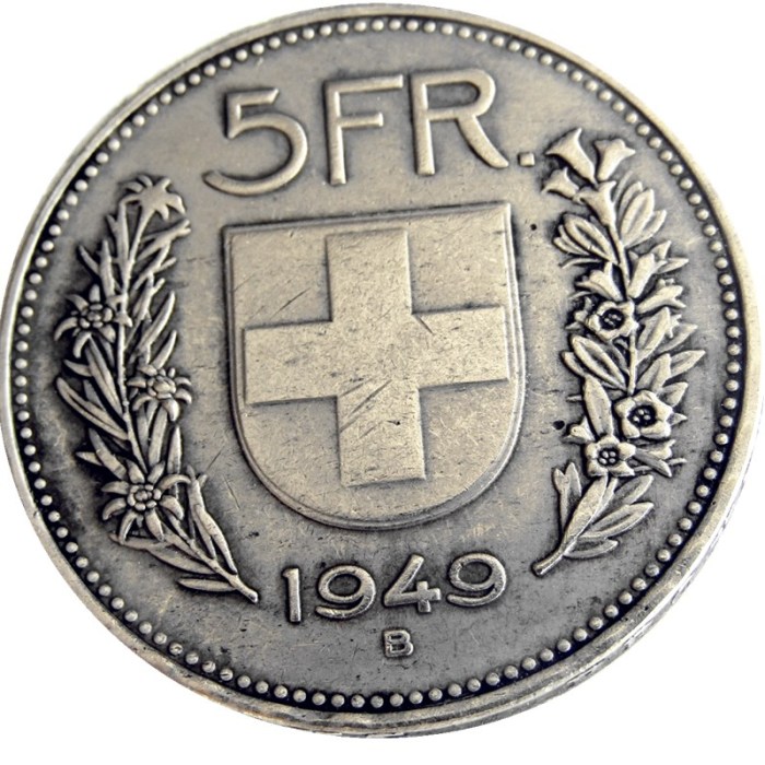 1949 Switzerland (Confederation) 5Francs（5Franken）Copy Coin(31.45mm)