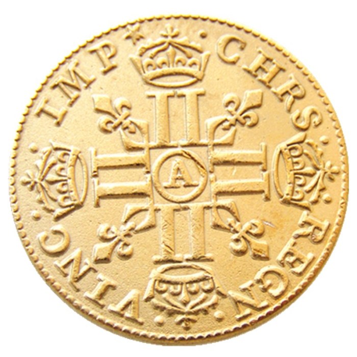France 1641 1/2 Louis Gold Plated Copy Coins