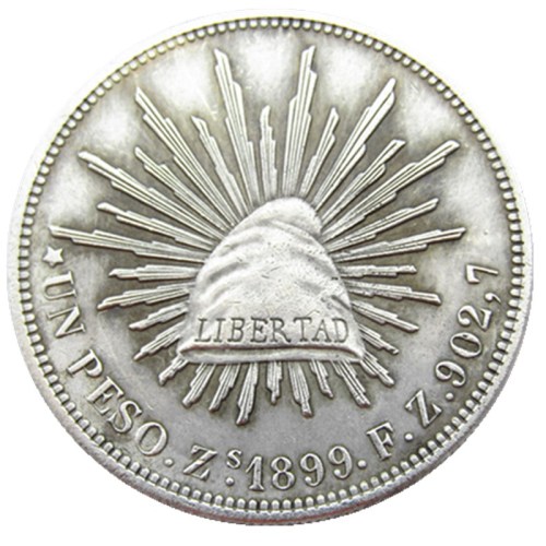 Mexico 1899 1 Peso Silver Plated Copy Coins