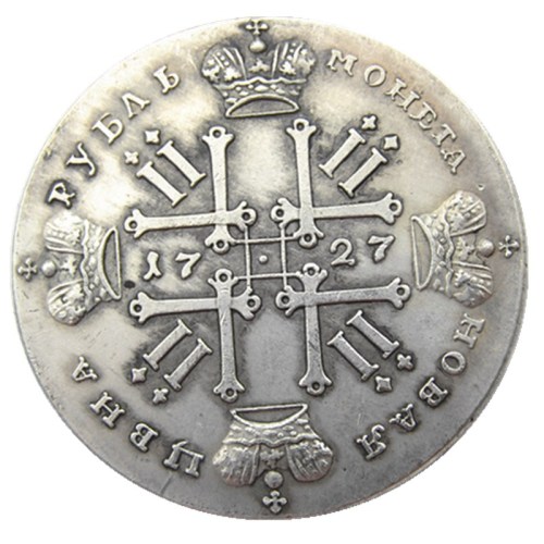 RUSSIA 1 Rouble Ruble 1727 Silver Peter II Silver Plated Copy coins(#03)