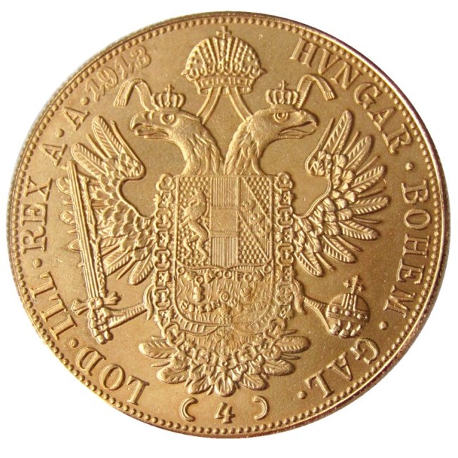 Austria 1913 Habsburg 4 Ducats - Franz Joseph I Diameter 40MM.22g Real Gold-Plated Coins COPY