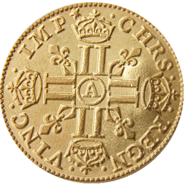 France 1640 1/2 Louis Gold Plated Copy Coins