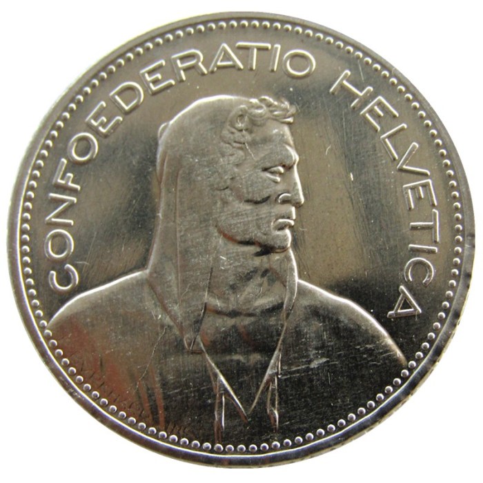 1937 Switzerland (Confederation) 5Francs（5Franken）Nickel Copy Coin(31.45mm)