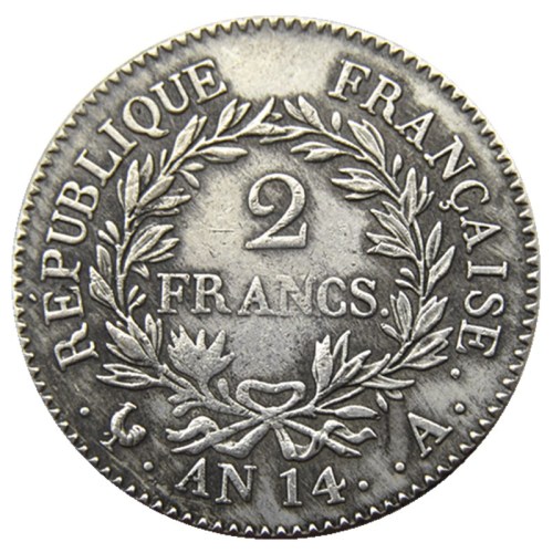 France AN14 A 2Francs Silver Plated Copy Coins