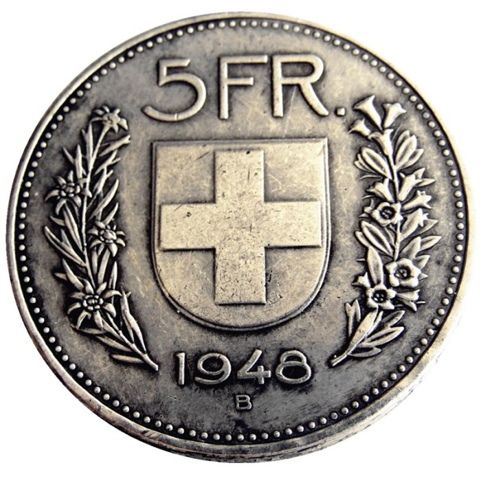 1948 Switzerland (Confederation) 5Francs（5Franken）Copy Coin(31.45mm)