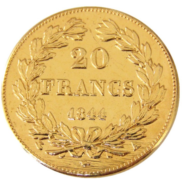 France Louis-Philippe 1844A 20 France Gold Plated Copy Coin