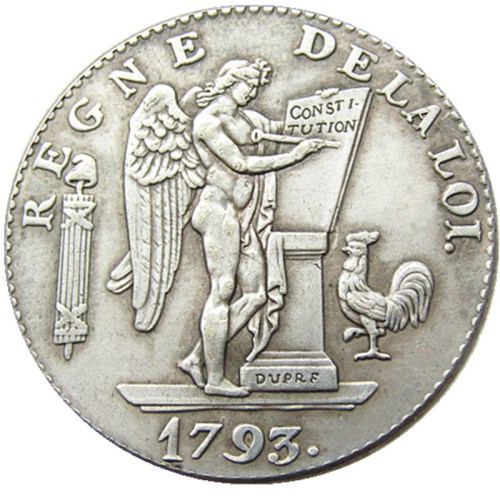 France 1793 24 Livres Silver Plated Copy Coins