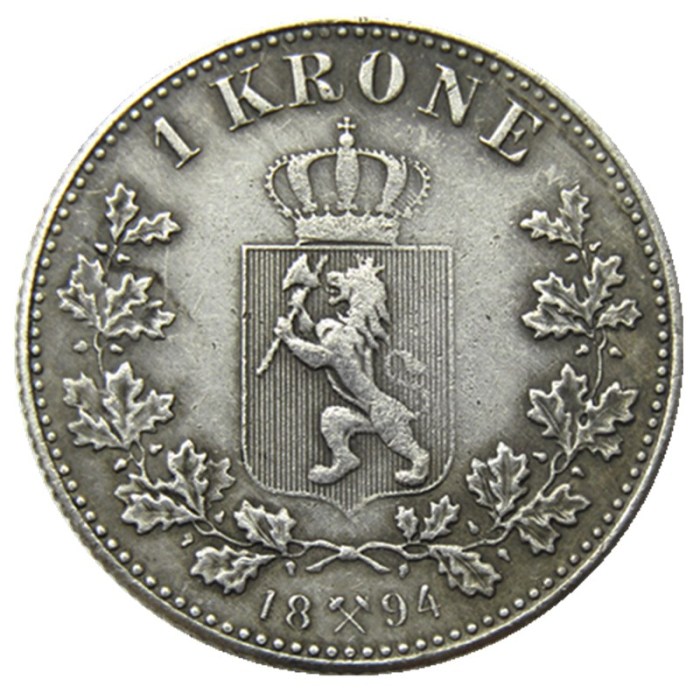 A set of (1877-1904) 7pcs Norway 1 Kroner Silver Foreign Coin Silver Plated Copy Coins