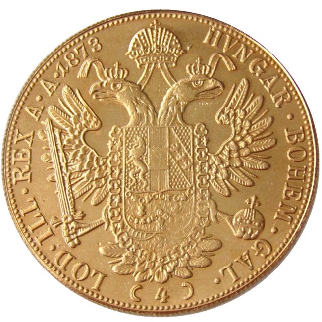 Austria 1873 Habsburg 4 Ducats - Franz Joseph I Diameter 40MM.22g Real Gold-Plated Coins COPY