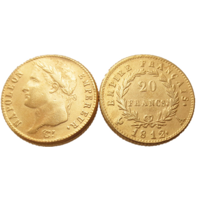 France 20 Francs 1812A Gold Plated Copy Coin