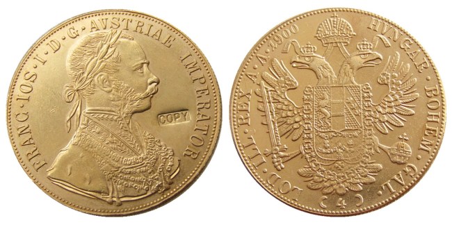 Austria 1900 Habsburg 4 Ducats - Franz Joseph I Diameter 40MM.22g Real Gold-Plated Coins COPY