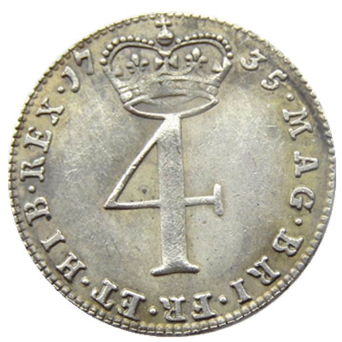 UK 1735/1740 4 Pence George II Silver Plated Copy coins