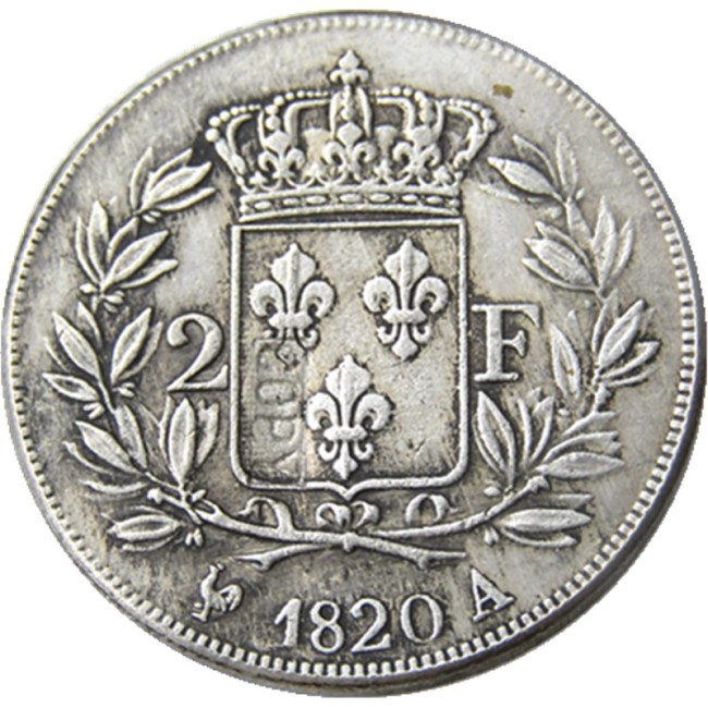 France 1820A 2Francs Silver Plated Copy Coins