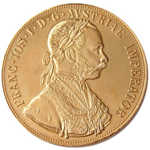 Austria 1883 Habsburg 4 Ducats - Franz Joseph I Diameter 40MM.22g Real Gold-Plated Coins COPY